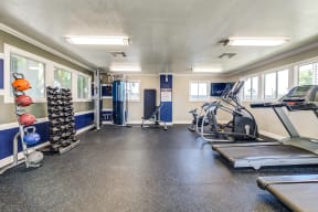 Fitness Center Evria Apartment Homes in Diamond Valley California.