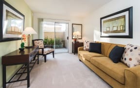 Living room at Valley View Senior Villas in Garden Grove, CA.