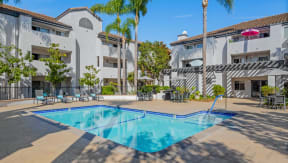 the swimming pool at our apartments in palm springs