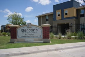 a picture of the gardens at code park sign