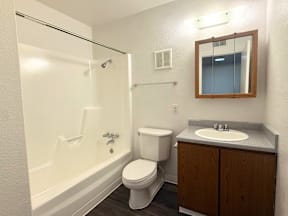 A white toilet sits next to a sink in a small bathroom.