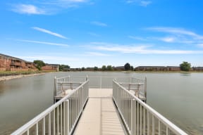 a private dock at the enclave at woodbridge apartments in sugar land, tx
