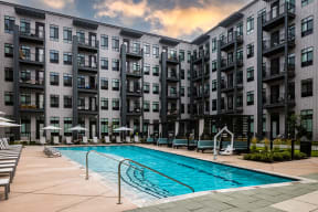 Courtyard pool at Wellsmith Apartments