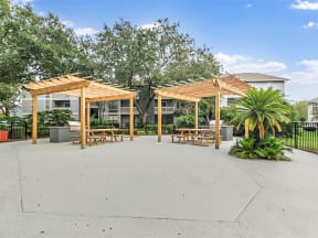 the reserve at bucklin hill leasing office patio with pergola