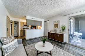 the preserve at ballantyne commons apartment living room and kitchen