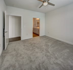 guest bedroom with carpet at Brixton South Shore, Texas