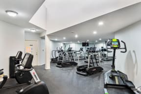 the gym with cardio equipment at the preserve at greatstone