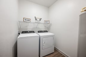 our apartments have a laundry room with two washes and a dryer