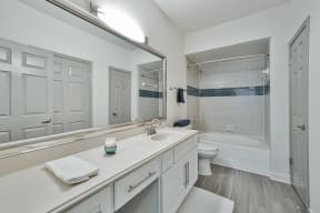 his and her sink in the master bathroom