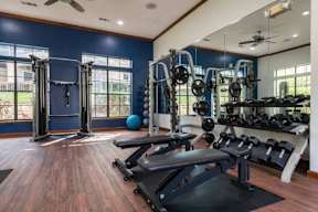 fitness room with heavy equipment