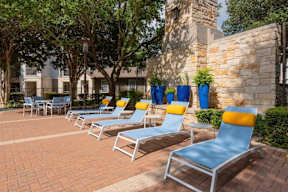 lounge chairs near the pool