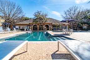 the preserve at ballantyne commons pool and patio area with a resort style pool