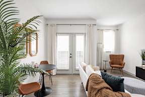 Modern Living Room at Gathyr Apartments, Indianapolis