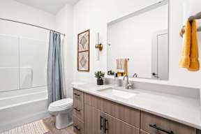 Modern Bathroom at Gathyr Apartments, Indianapolis