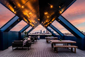 Rooftop with Skyline Views at Gathyr Apartments, Indianapolis
