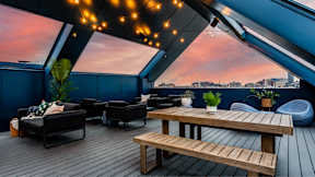 Rooftop Dining at Gathyr Apartments, Indianapolis, IN, 46202