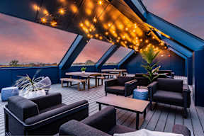 Rooftop Resident Lounge at Gathyr Apartments, Indianapolis, IN