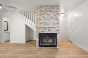 Fireplace near living room