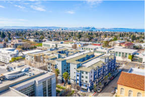 a view of the san francisco skyline from the top of a building at K Street Flats, California