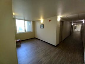 Borregas Court in Sunnyvale hallway with plank flooring