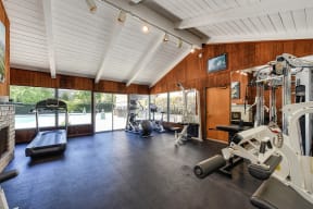 Fitness center  with weight and cardio equipment