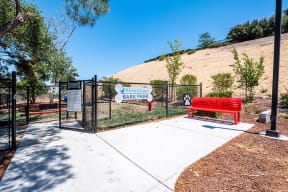 Apartments for Rent in Pittsburg CA - Kirker Creek - Bark Park for Dogs with Bench and Play Area