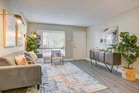Apartments in Glendale for Rent-Ardella on 67th-Living Room with Hardwood Style Flooring with a Large Window