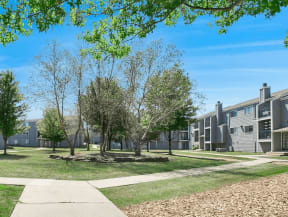 shade trees at apartment complex