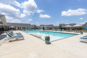 the resort style swimming pool at the crossings