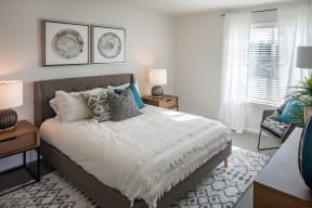 bedroom with light finishes