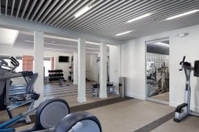 Fitness center with gym equipment