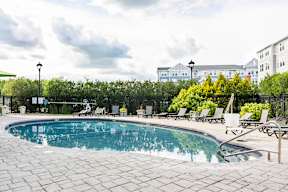 the swimming pool at the apartments for rent