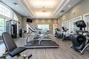 Fitness room with new equipment at The Ledges Weymouth