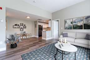 Townhouse Apartments living room and kitchen