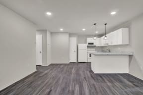 Living and open kitchen at Oakwood Manor, Bay Shore, NY 11706