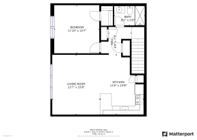 1 bed 1 bath floor plan at Oakwood Manor, Bay Shore, NY, 11706