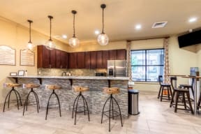 Fully Equipped Clubhouse Kitchen at Cambridge Station Apartment Homes, Oxford, Mississippi