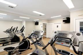 our apartments have a gym with a treadmill and elliptical machines