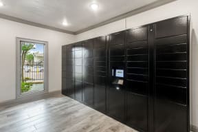a lockers area at the preserve at great pond apartments in windsor locks, ct  at Parkwest Apartment Homes, Mississippi