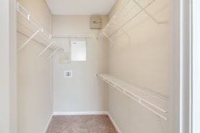 our apartments have a spacious walk in closet with plenty of room to move around