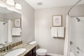 a bathroom at homewood suites by hilton houston stafford sugar land