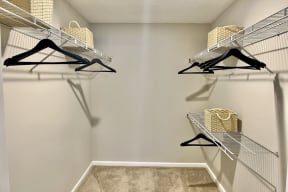 Master Closet at Reserve at Park Place Apartment Homes, Hattiesburg, Mississippi