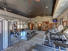 Large Fitness Center at Faulkner Flats Apartment Homes, Oxford, MS