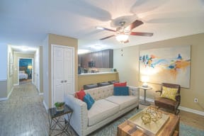 Model Living Room  at Quail Ridge Apartment Homes, Tennessee, 38135