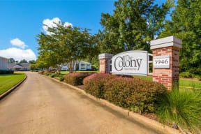 Welcome Sign at The Colony Apartment Homes, Columbus, MS, 39702