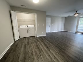Stone Gate Apartments in Charlotte, NC dining and living room with washer/dryer included