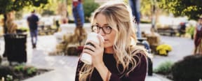 girl drinking coffee