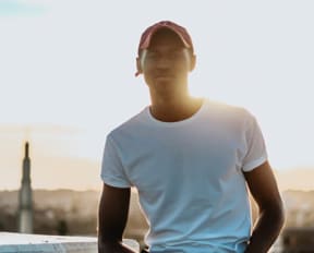 boy at sunset
