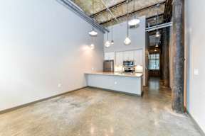 Wood Floor Living Room at The Tennessee Brewery, Memphis, TN, 38103