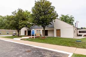 Building exterior with signage at Maple Grove, Lincoln, Nebraska